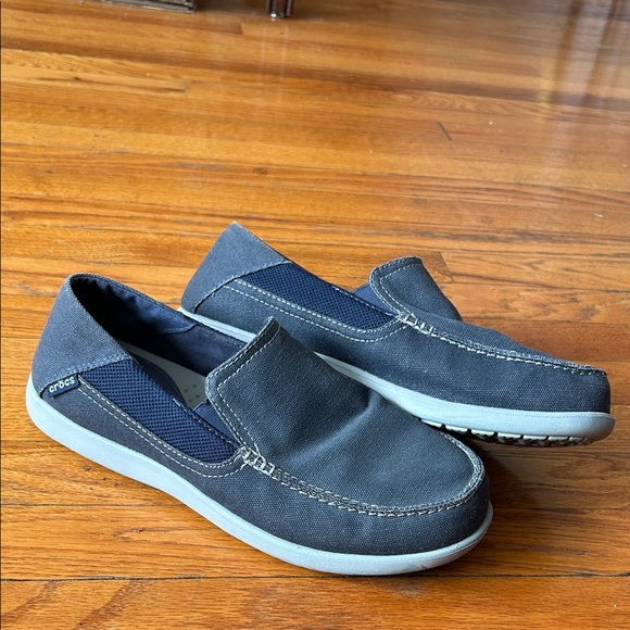 CROCS Other - 🐊 Crocs Men's Navy Canvas Slip-On Comfortable Shoes